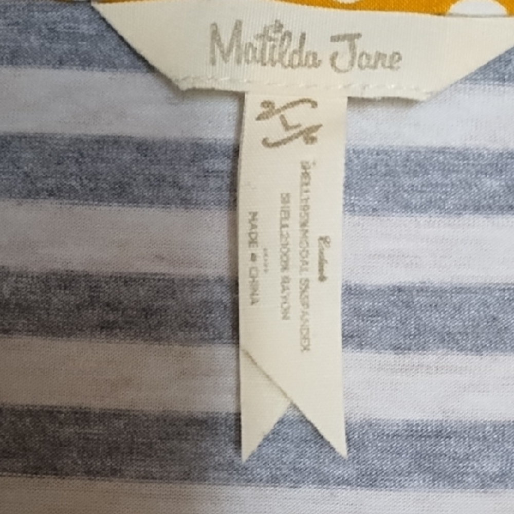 Matilda Jane Gray & Yellow Striped Tunic with Polka Dot Trim - Picture 3 of 5